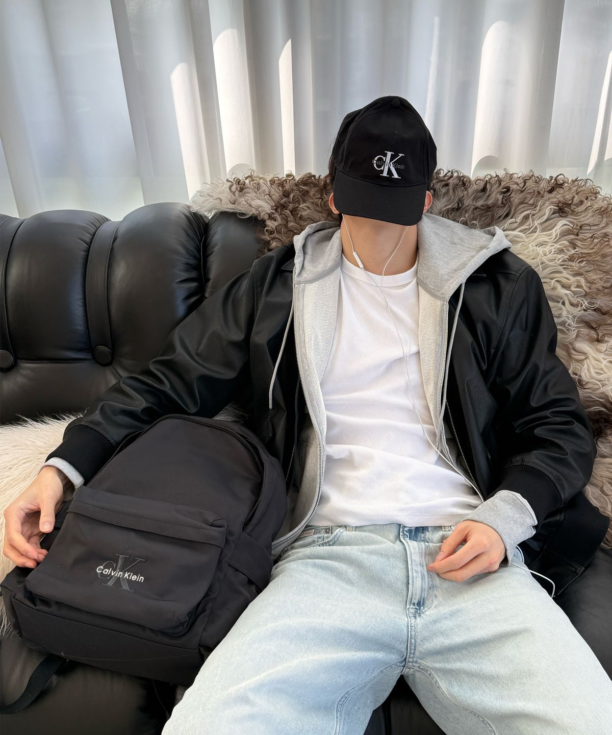 캘빈클라인 진(CALVIN KLEIN JEANS) 남녀공용 CKJ 모노그램 엠브로이더리 볼캡 4G5004G UB1