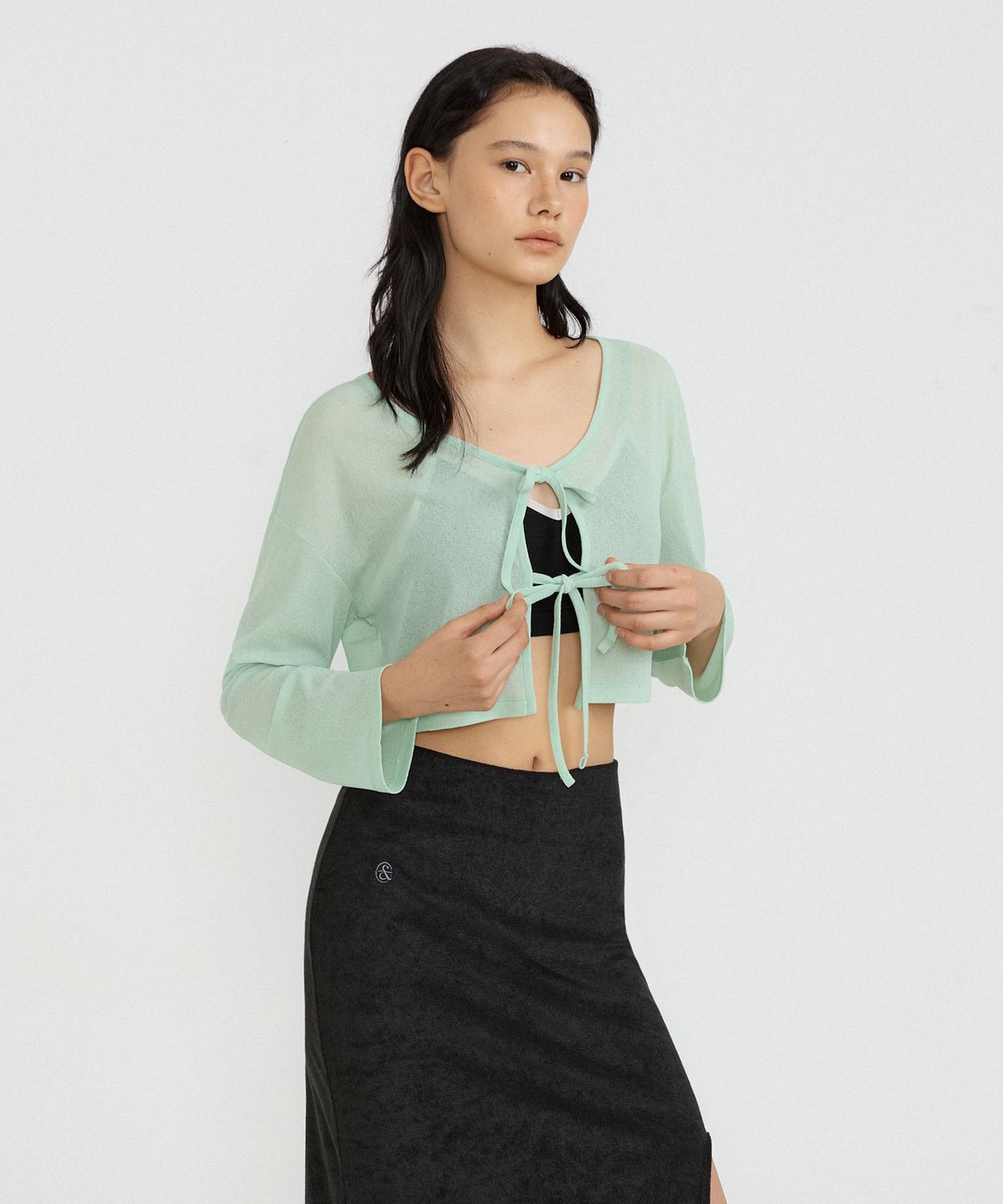 프론투라인(FRONT2LINE) 썬 드로우 크롭 가디건
