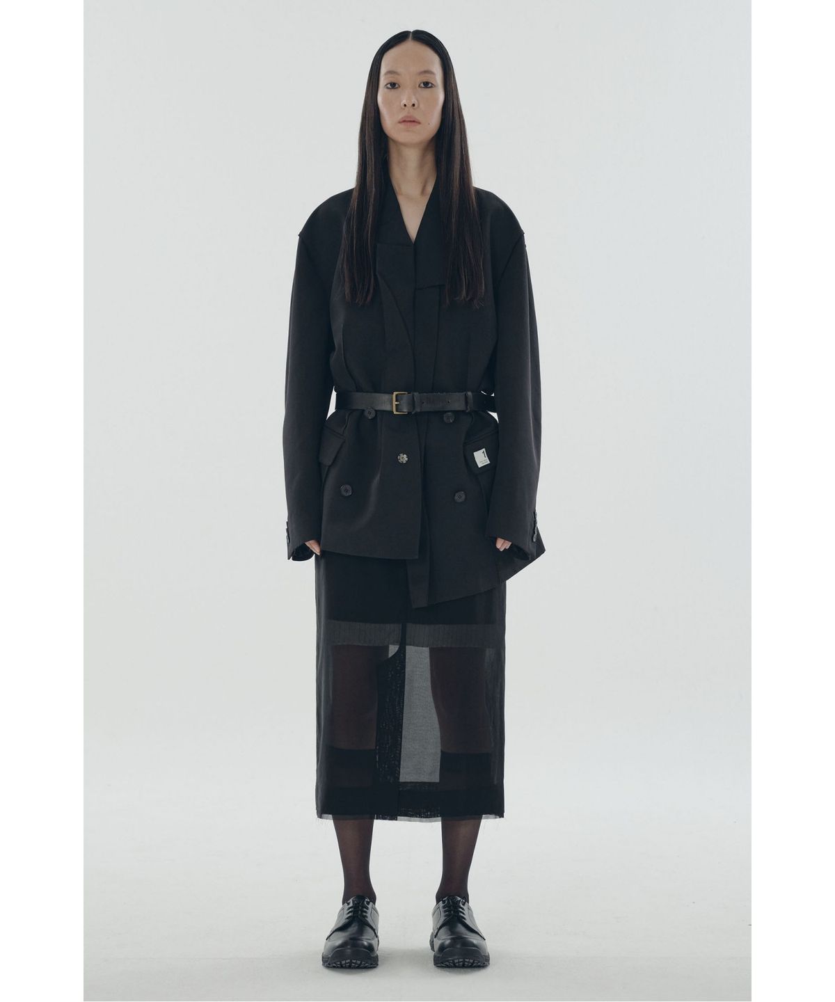 래코드(RECODE) Layered Lining Sheer Skirt_RQKAS25542BKX