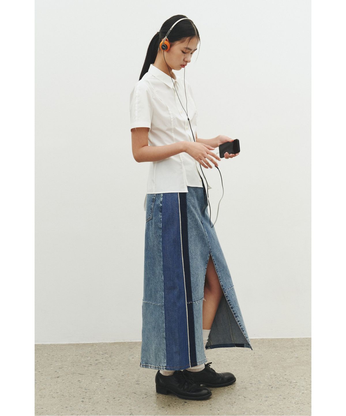 래코드(RECODE) Wide Denim Skirt_RQKAA25518BUX