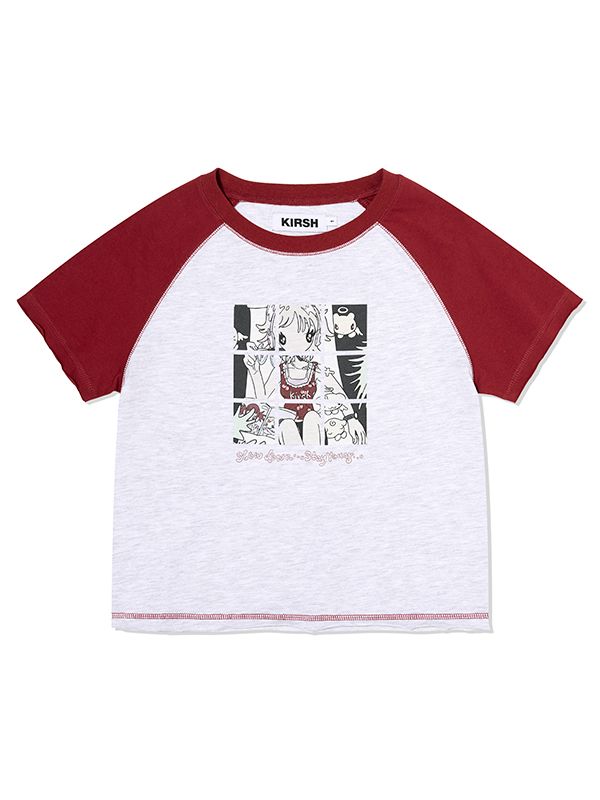 Tシャツ・カットソー [KIRSH X SUNONEBIRD2] SEMI CROP RAGLAN T-SHIRT MUSINSA | KIRSH Kirsh x Sunwonbird Semi Cropped Raglan T