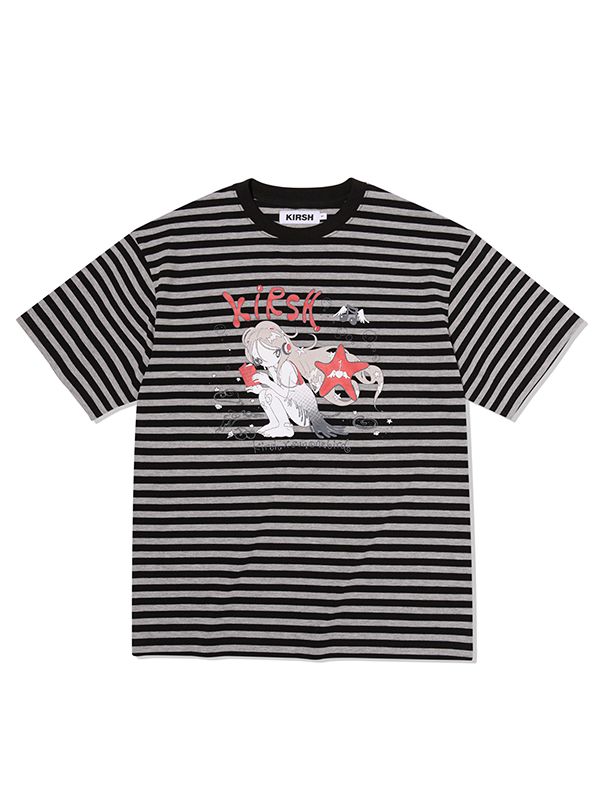 Tシャツ・カットソー [KIRSH] KIRSH X SUNONEBIRD STRIPE LOOSE FIT T-SHIRT MUSINSA | KIRSH Kirsh x Sunwon Bird Stripe Loose Fit T-Shirt
