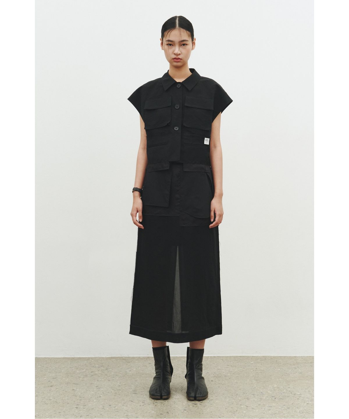 래코드(RECODE) Layered Pocket Vest_RQVAM25580BKX