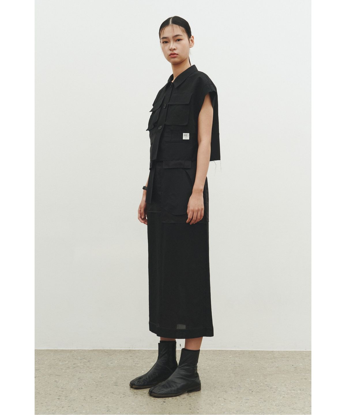 래코드(RECODE) Layered Pocket Vest_RQVAM25580BKX