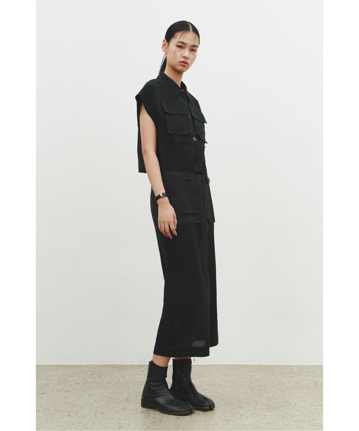 래코드(RECODE) Layered Pocket Vest_RQVAM25580BKX