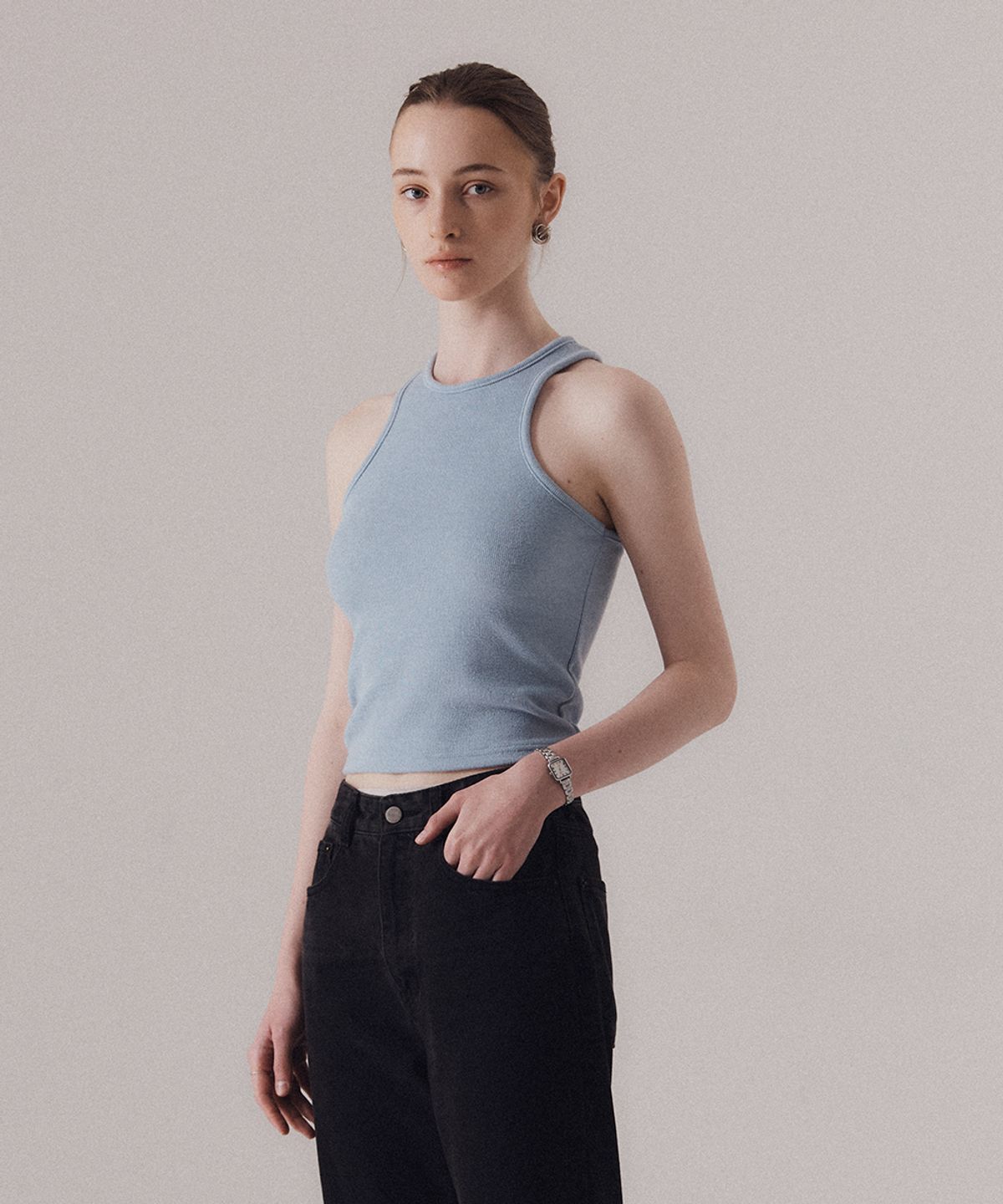 실른(SILN) 90s halter neck sleeveless (BLUE)