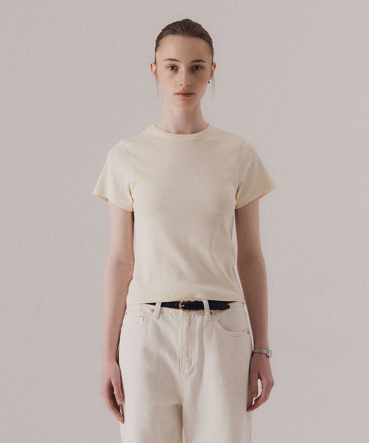 실른(SILN) Classy essential t-shirt (BUTTER YELLOW)