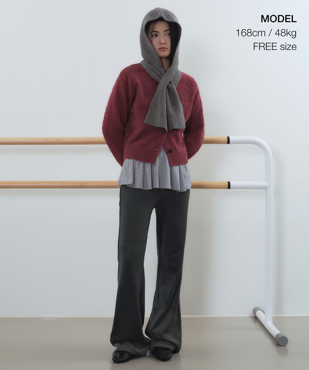 무신사 스탠다드 우먼(MUSINSA STANDARD WOMAN) 우먼즈 숏 머플러 바라클라바 [미디엄 그레이]
