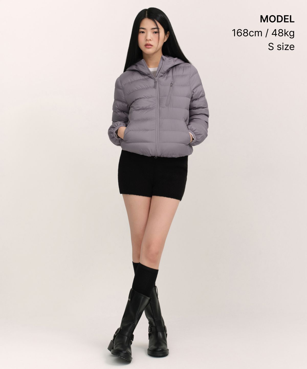 무신사 스탠다드 우먼(MUSINSA STANDARD WOMAN) [시티 레저] 우먼즈 후디드 라이트 다운 재킷 [퍼플 그레이]