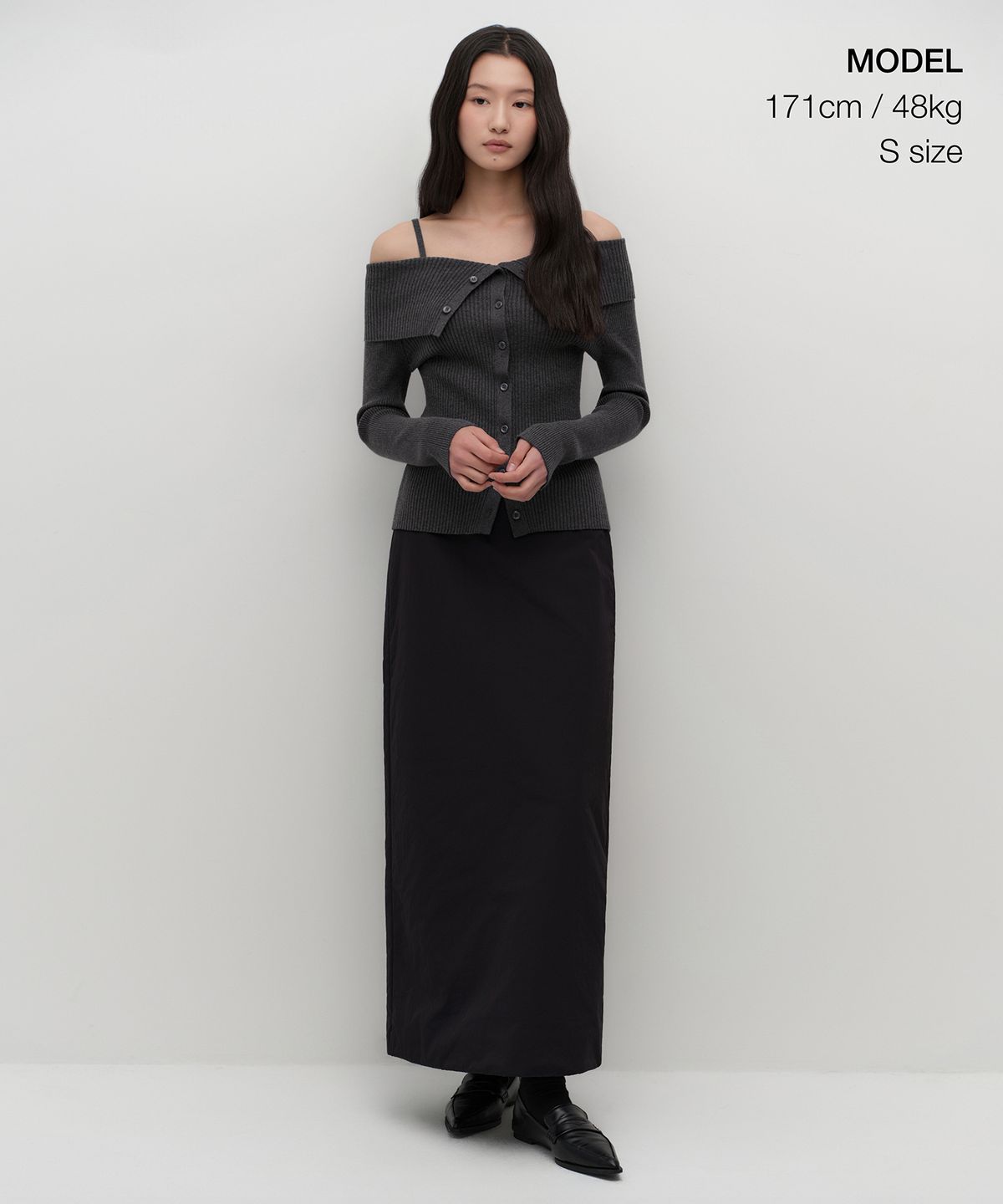 무신사 스탠다드 우먼(MUSINSA STANDARD WOMAN) 우먼즈 패디드 맥시 스커트 [블랙]