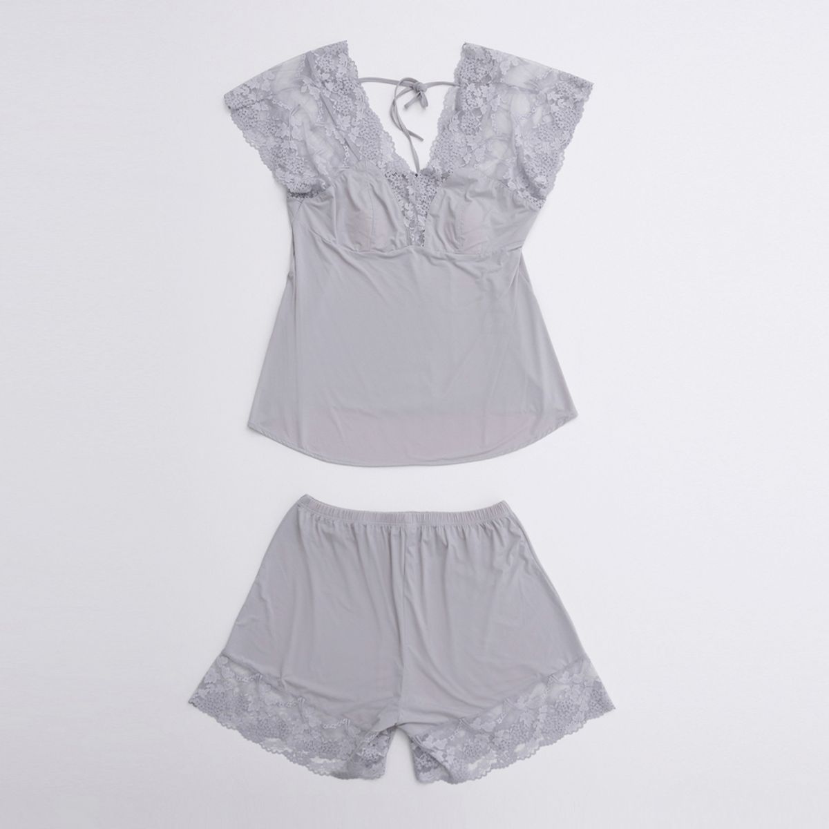 멜라니조이(MELANIE JOY) MJ_Lace cuff pajamas and short pants set_4color