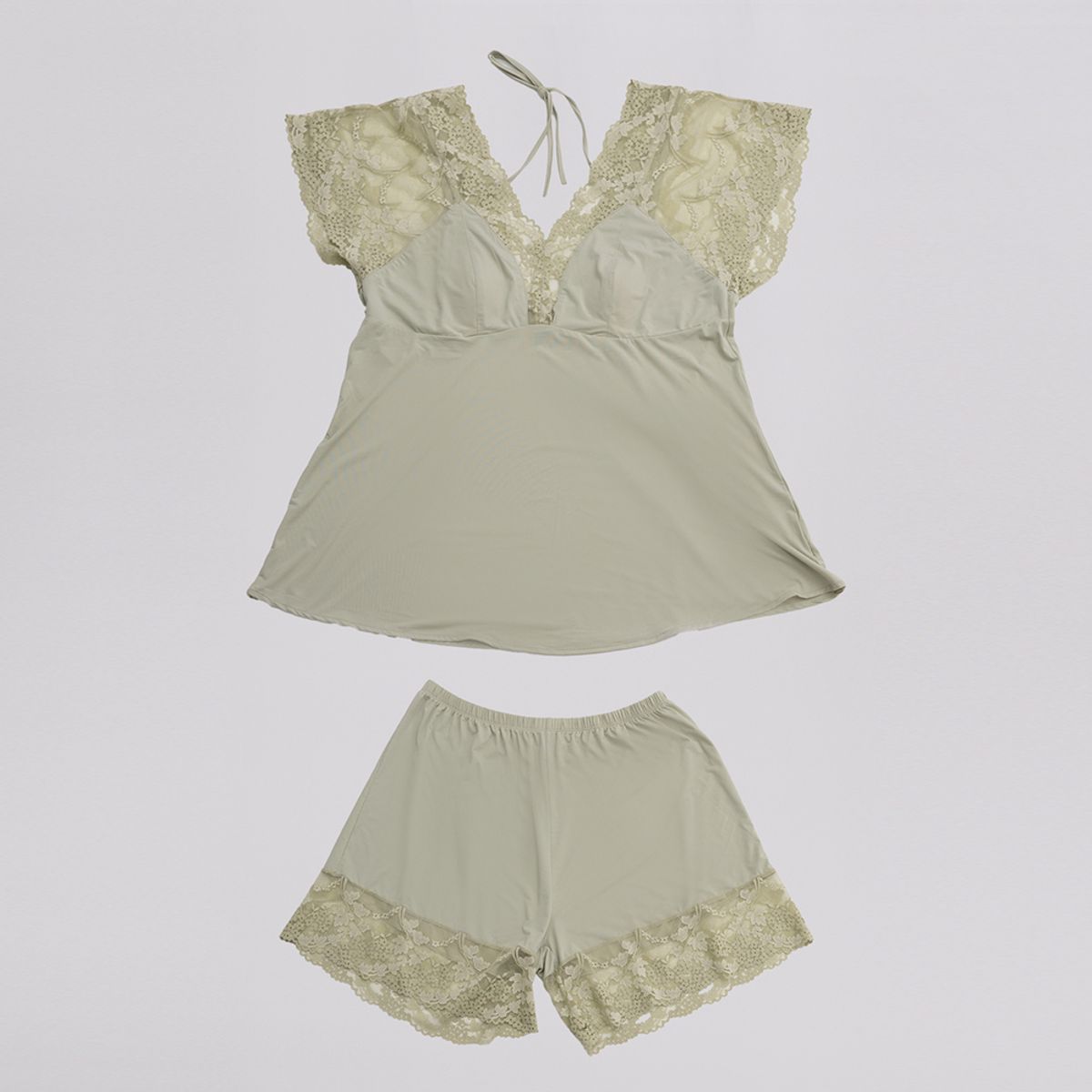 멜라니조이(MELANIE JOY) MJ_Lace cuff pajamas and short pants set_4color
