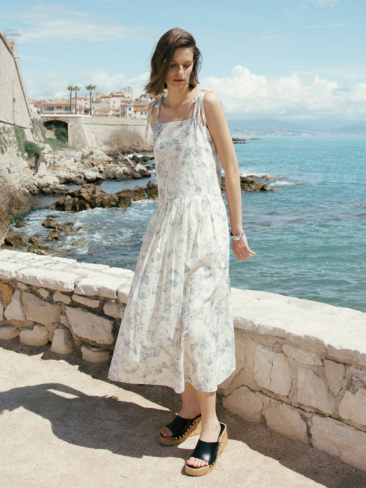 루에브르(LOEUVRE) Flower Pattern Bustier Layered Maxi Dress SW5MO275_2color