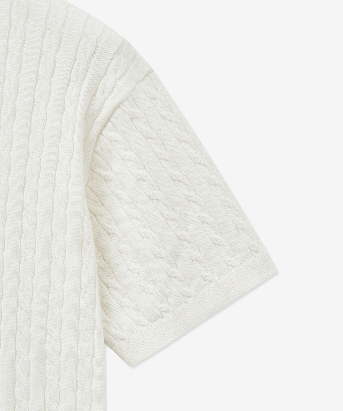 티엔지티(TNGT) Cable Polo Knit Top (Cream) TNSW5E206CR
