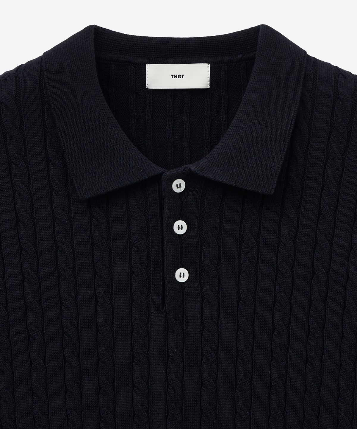 티엔지티(TNGT) Cable Polo Knit Top (Navy) TNSW5E206N2