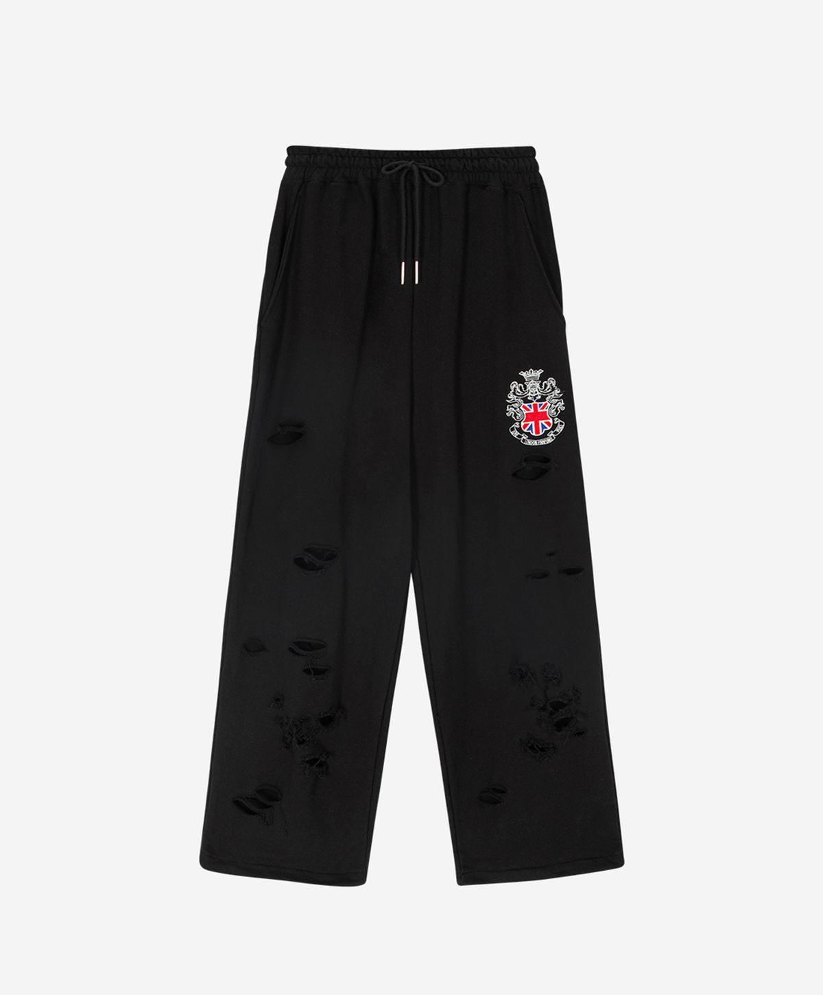 런던파퓸스 아카이브(LONDON PARFUMS ARCHIVE) DISTRESSED LOW SWEAT PANTS BLACK