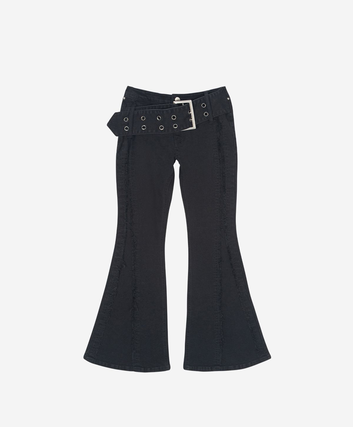 런던파퓸스 아카이브(LONDON PARFUMS ARCHIVE) BIG BUCKLE FLARE JEANS BLACK
