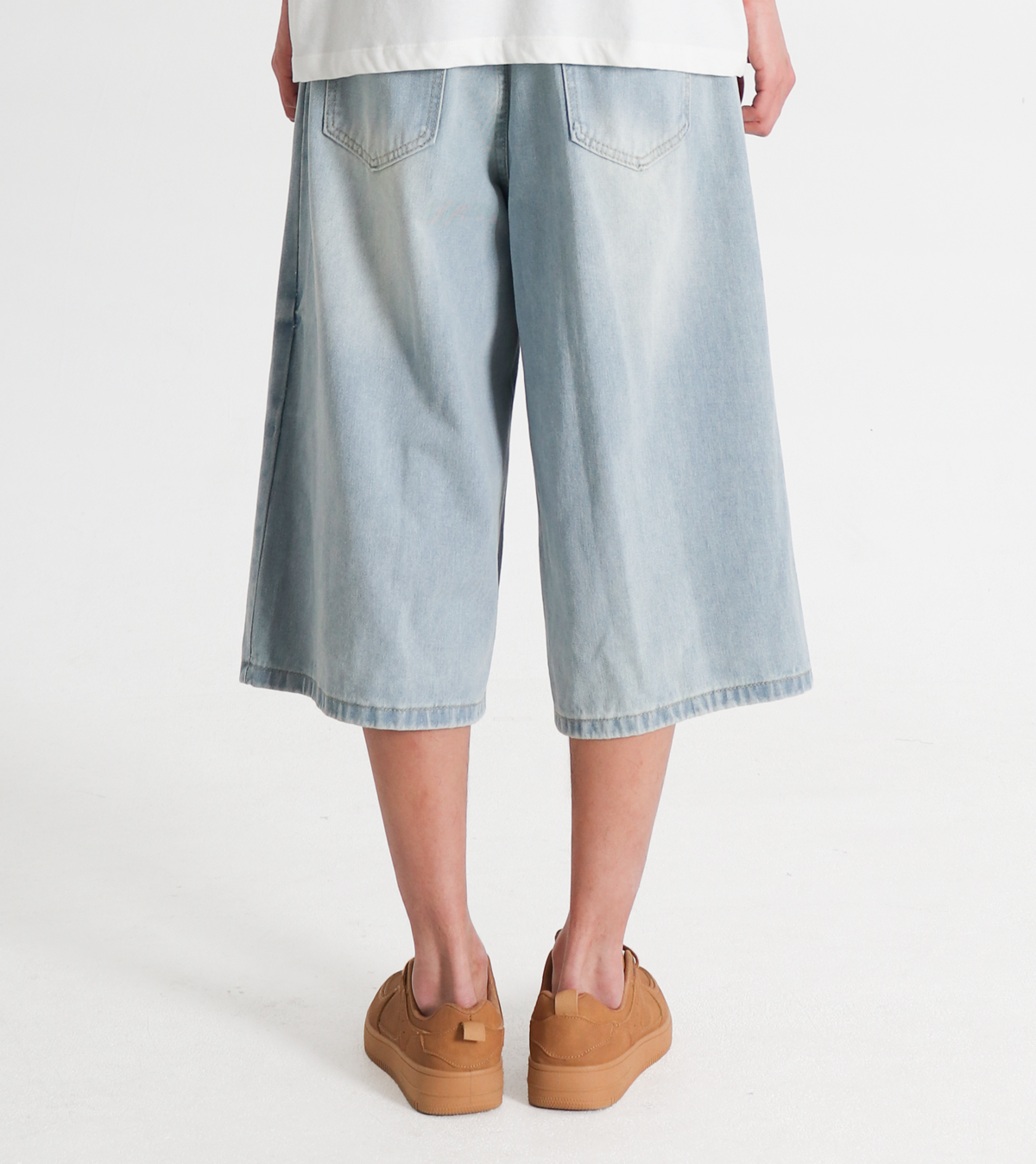 【U LAN】Motif Damage Banding Bermuda Pants MUSINSA | BUTTON SEOUL Banding Damage Cut-Off Bermuda Denim