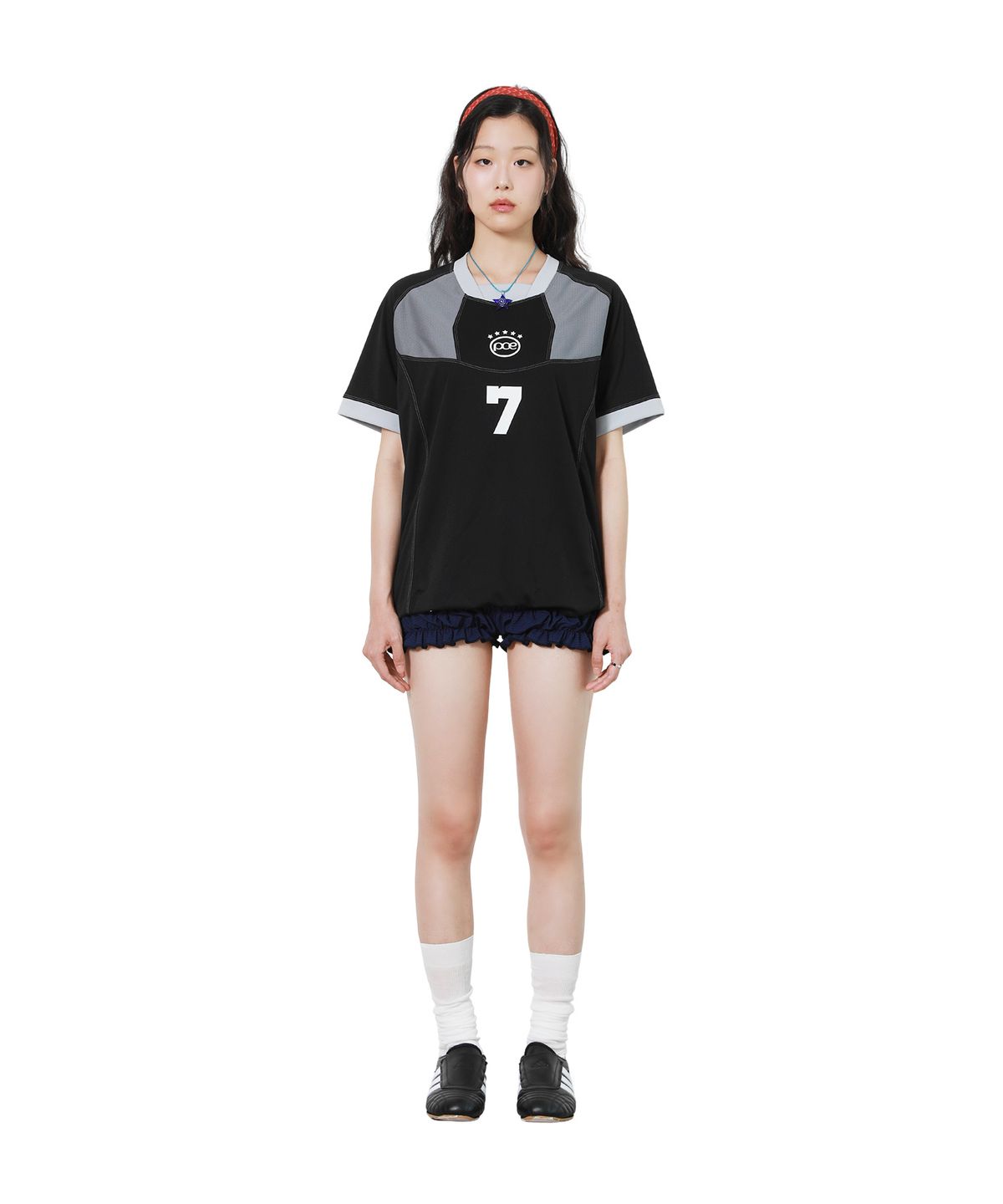 피스메이커(PIECE MAKER) SPORTY MESH COMBI JERSEY TOP (BLUE)