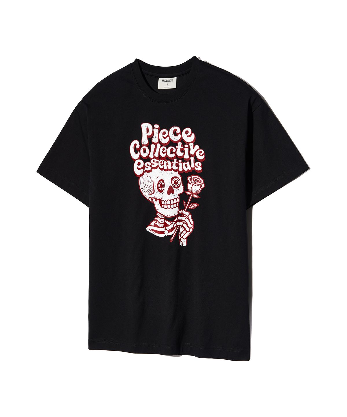 피스메이커(PIECE MAKER) VINTAGE ROSE N SKULL TEE (BLACK)