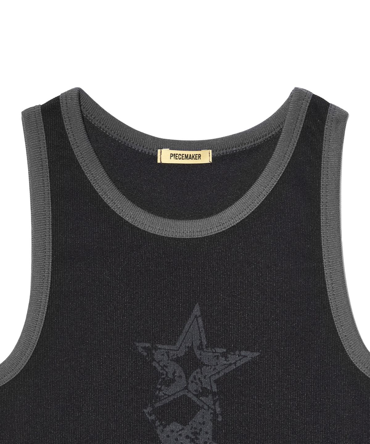 피스메이커(PIECE MAKER) VINTAGE STAR SLEEVELESS TANK TOP (BLACK)