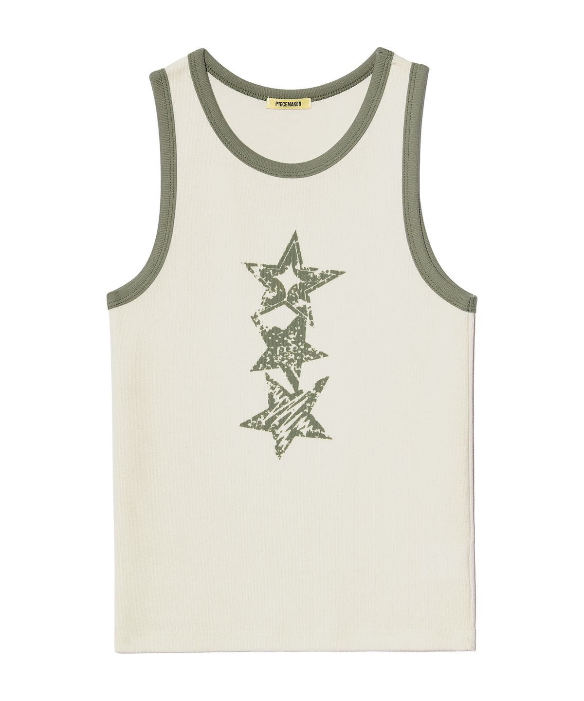 피스메이커(PIECE MAKER) VINTAGE STAR SLEEVELESS TANK TOP (CREAM)