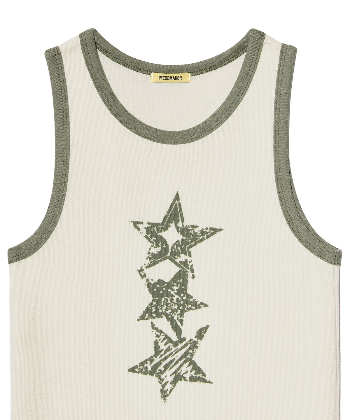 피스메이커(PIECE MAKER) VINTAGE STAR SLEEVELESS TANK TOP (CREAM)