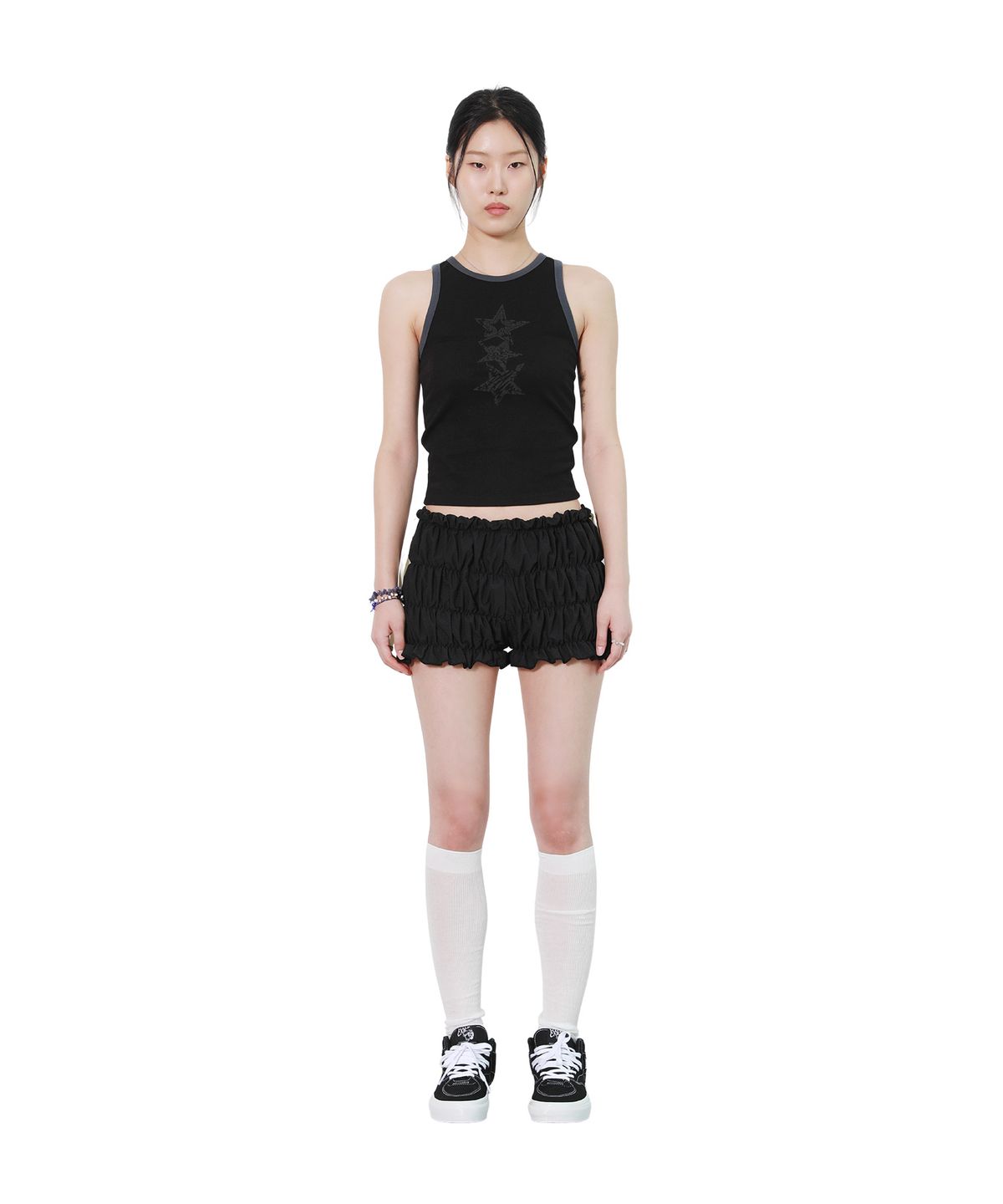피스메이커(PIECE MAKER) VINTAGE STAR SLEEVELESS TANK TOP (CREAM)