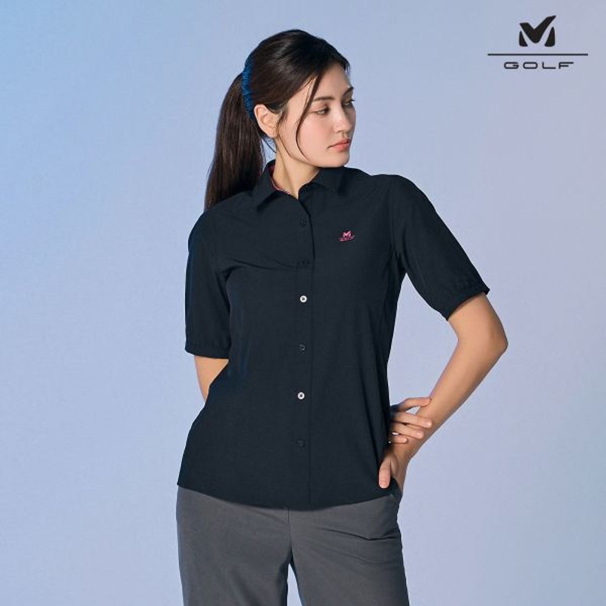 밀레골프(MILLET GOLF) 링클프리 여성 반팔셔츠 3color