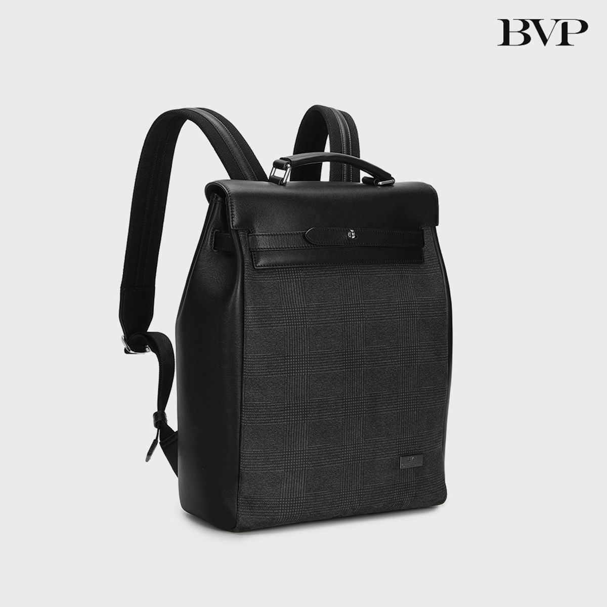 비브이피(BVP) BVP 글렌 체크 디자인 천연소가죽 백팩 B6039