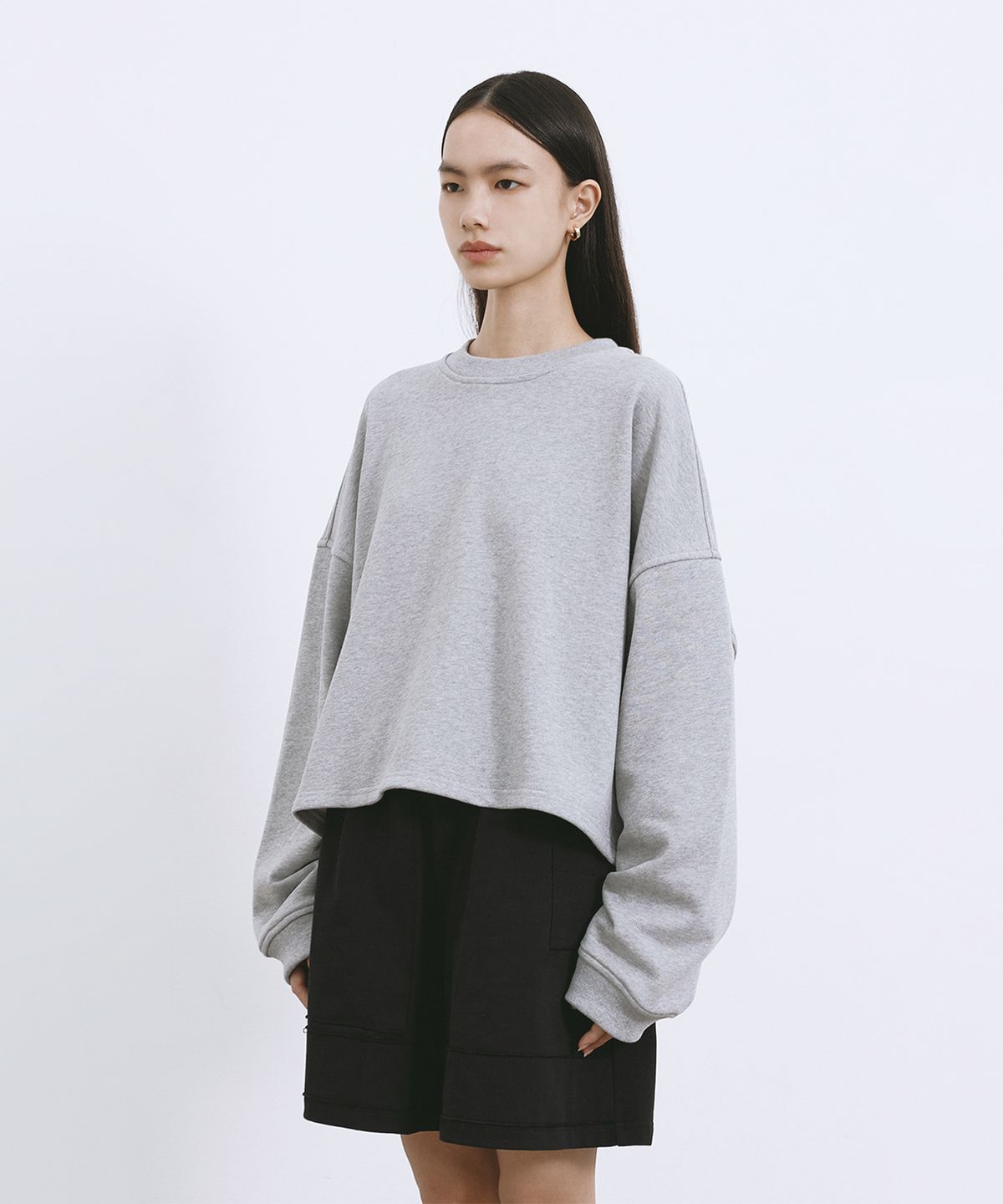 모노포비아(MONOPHOBIA) SINGLE COTTON SWEATSHIRT GREY 싱글 코튼 맨투맨 그레이