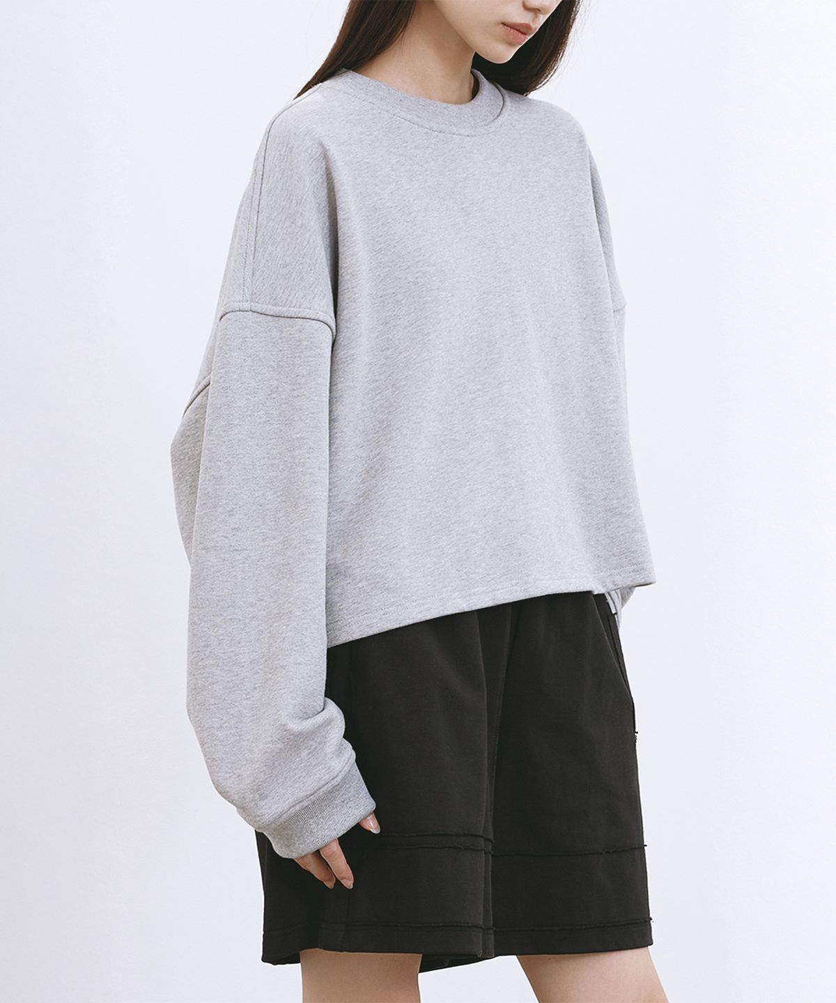 모노포비아(MONOPHOBIA) SINGLE COTTON SWEATSHIRT GREY 싱글 코튼 맨투맨 그레이