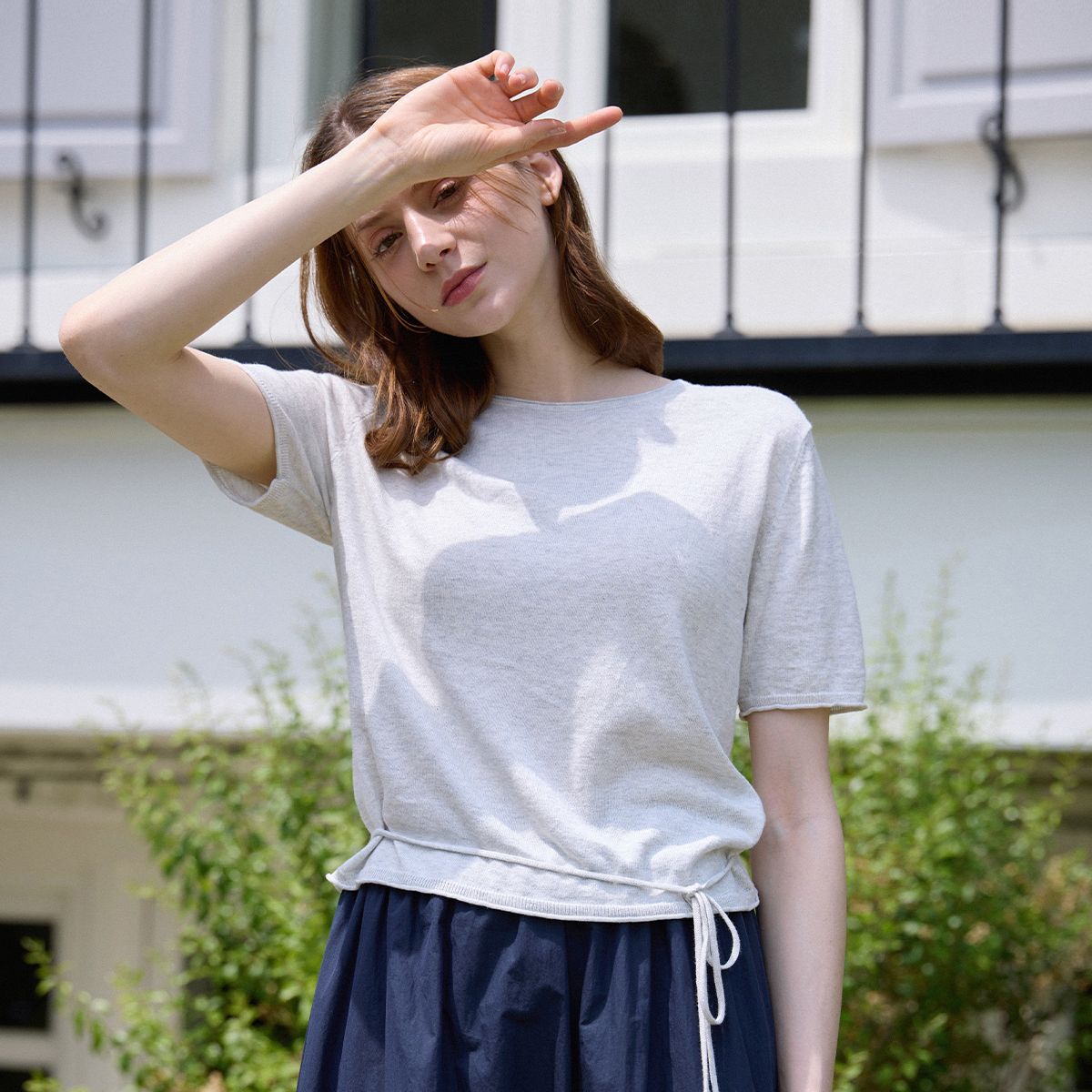 페이지플린(PAIGEFLYNN) 리본스트링실크니트_P5BKN022C