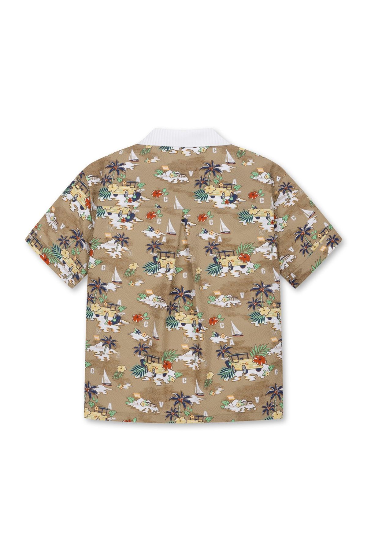 왁(WAAC) Women Print Seersucker Knit Collar Shirt_WWTCM25306BEX