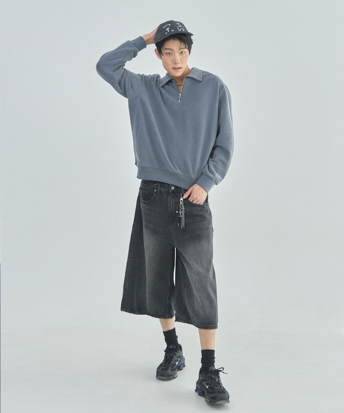 라드에디션(LAD EDITION) 한량 타이포 볼캡_다크네이비