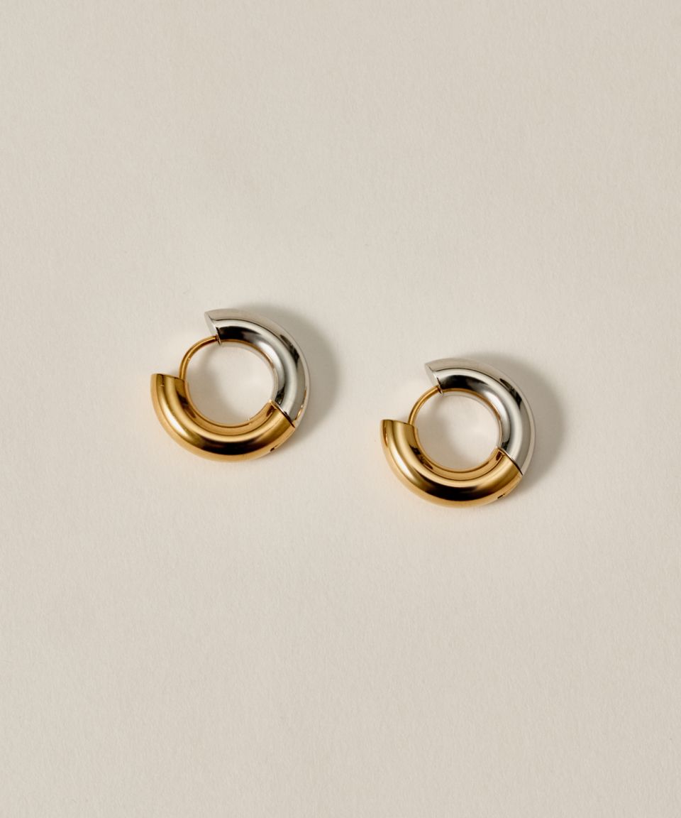 MUSINSA | NOVICE TOKYO Open Mix Hoop Pierce (2size) Bicolor Hinged
