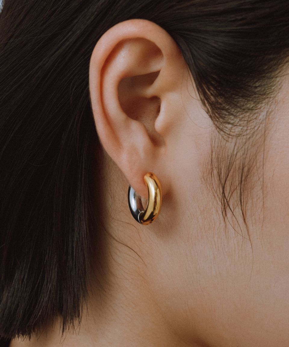 MUSINSA | NOVICE TOKYO Open Mix Hoop Pierce (2size) Bicolor Hinged