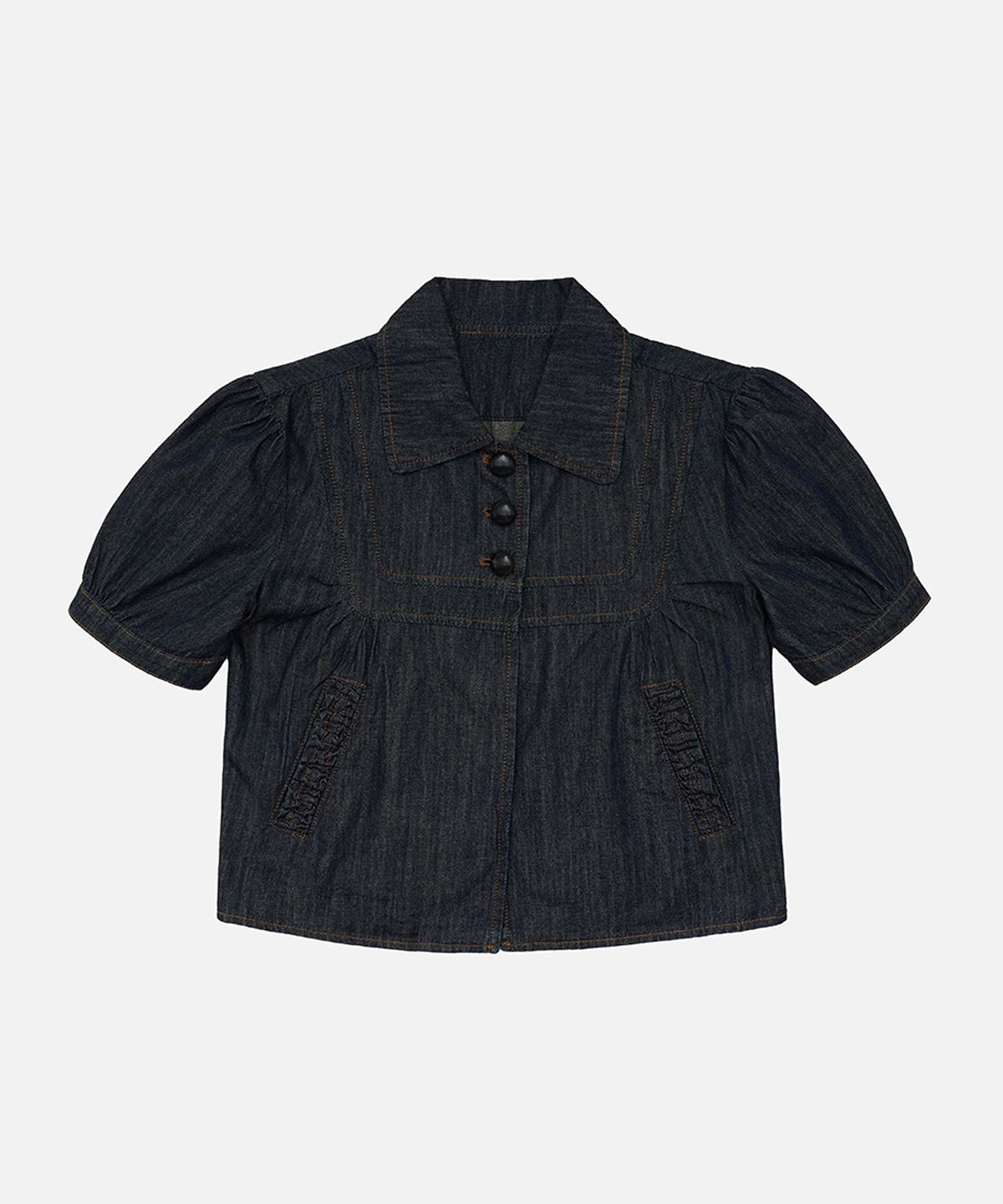 콜아웃뉴이어(CONY) 프릴 퍼프 데님 자켓