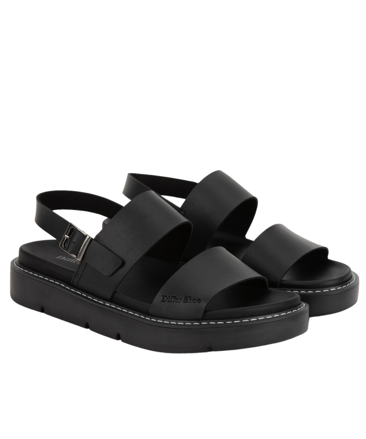 디퍼슈(DIFFERSHOE) 카이로 레더 샌들 5CM