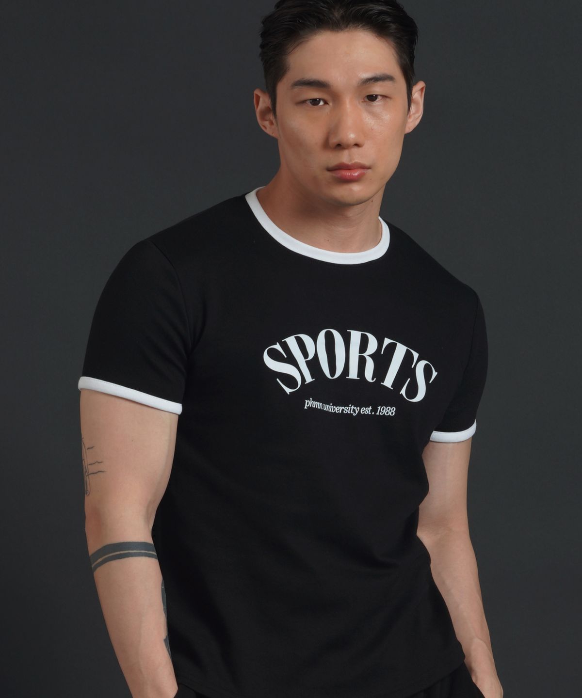 페르메논(PHERMENON) [2PACK]머슬핏 링거 반팔 티셔츠 (3COLOR)