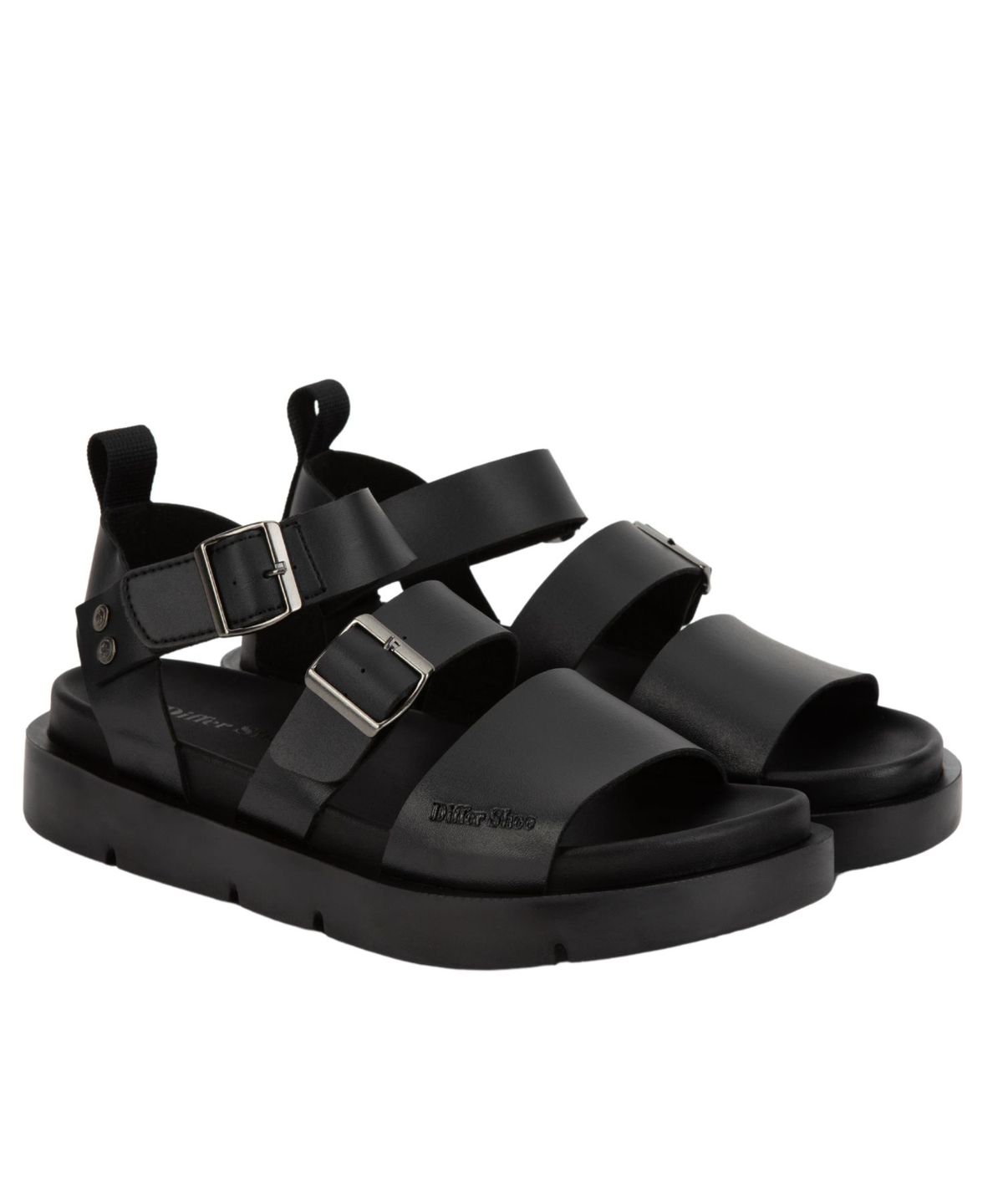 디퍼슈(DIFFERSHOE) 루세르 스트랩 레더 샌들 5CM