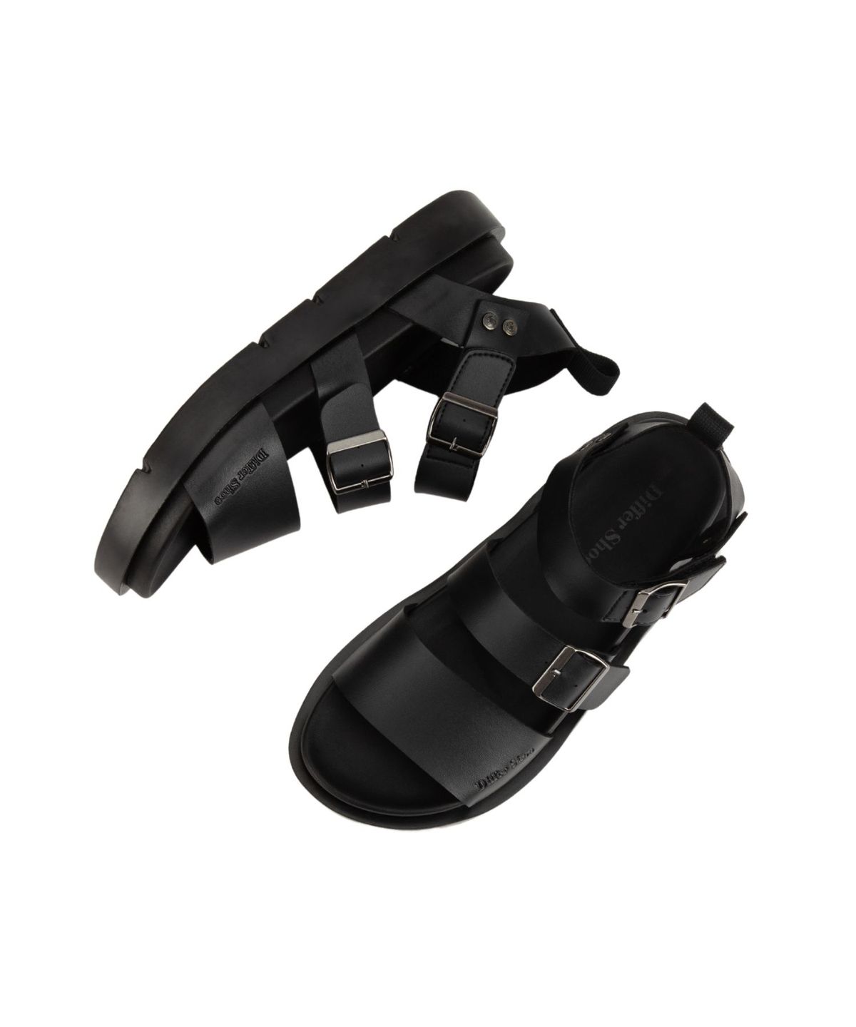 디퍼슈(DIFFERSHOE) 루세르 스트랩 레더 샌들 5CM