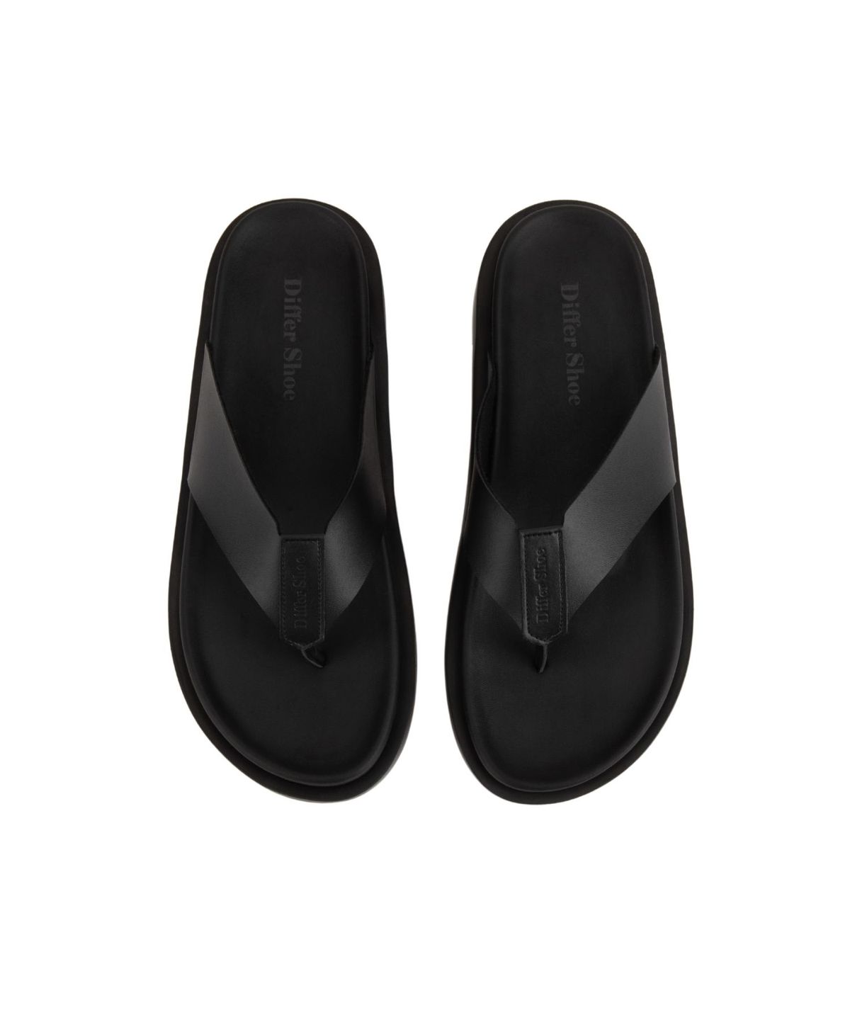 디퍼슈(DIFFERSHOE) 스테어 레더 플리플랍 쪼리 5CM