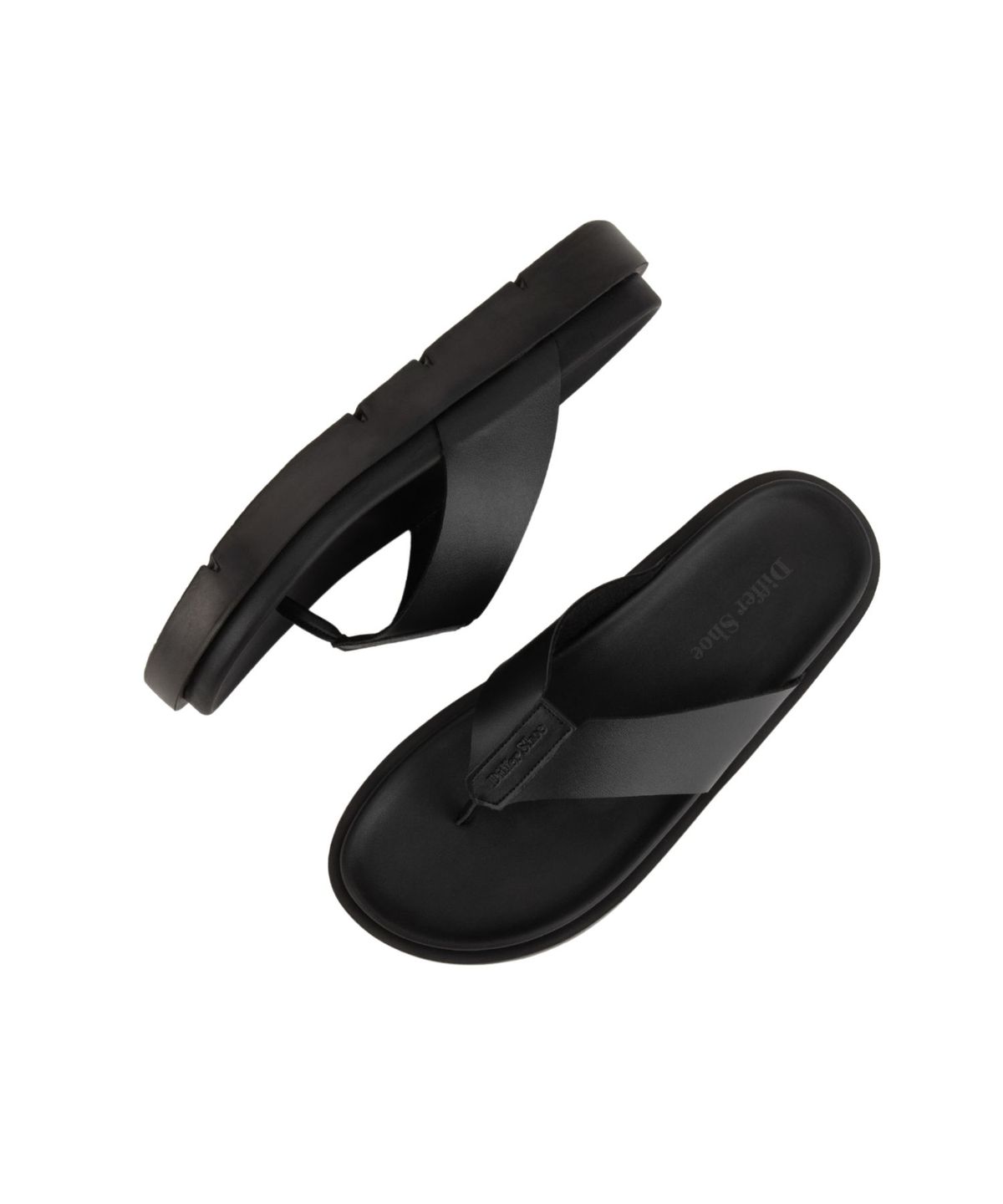 디퍼슈(DIFFERSHOE) 스테어 레더 플리플랍 쪼리 5CM