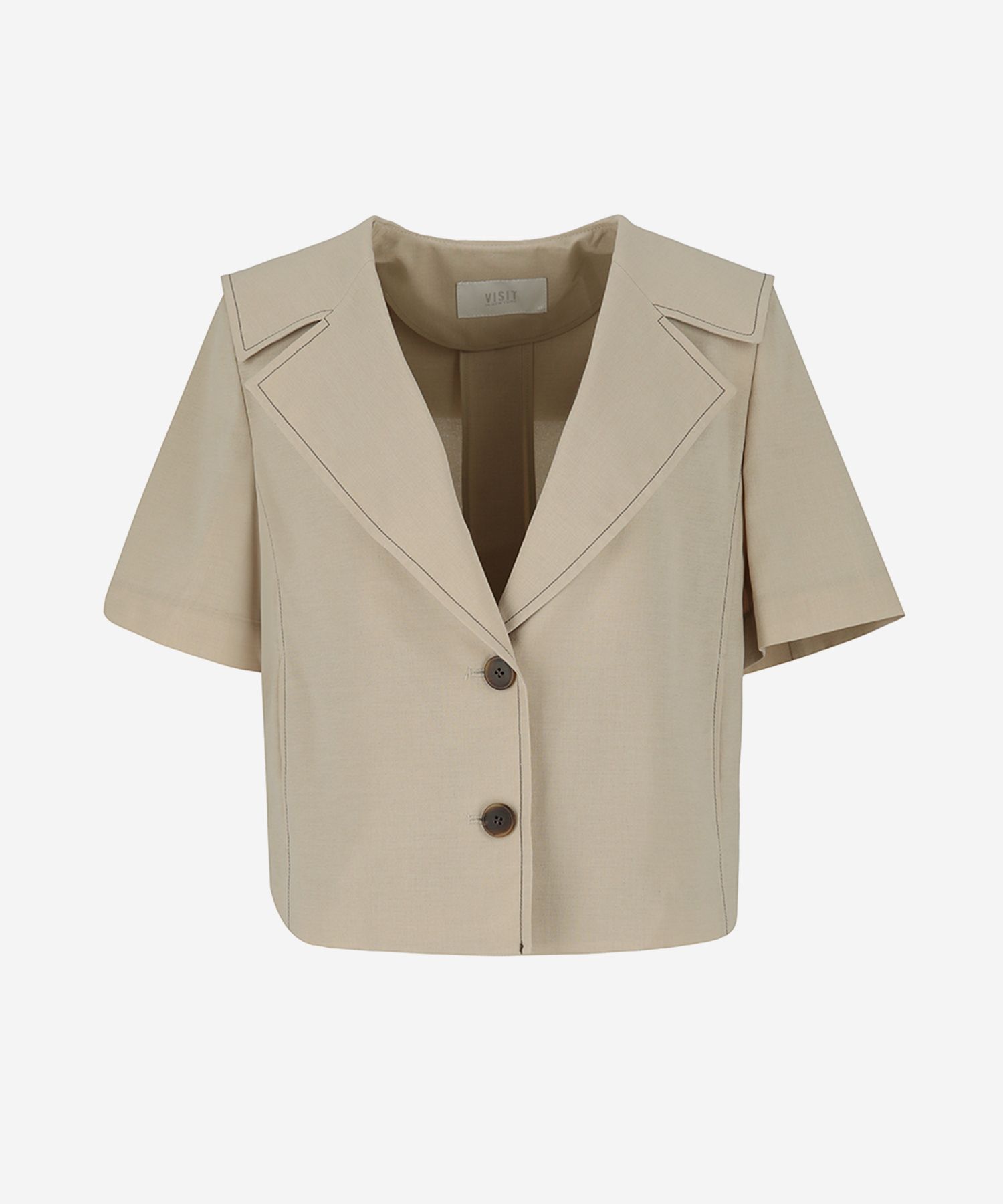 MUSINSA | VISITINNEWYORK Stitched Short Sleeve Crop Jacket