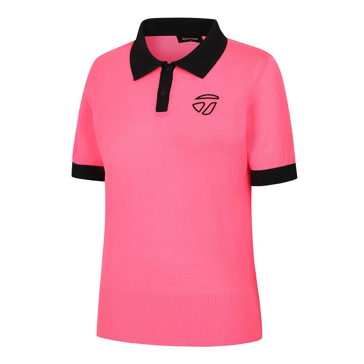 테일러메이드 어패럴(TAYLORMADE APPAREL) 여성 컬러 포인트 카라 반팔 니트 TSO-62HG22-410
