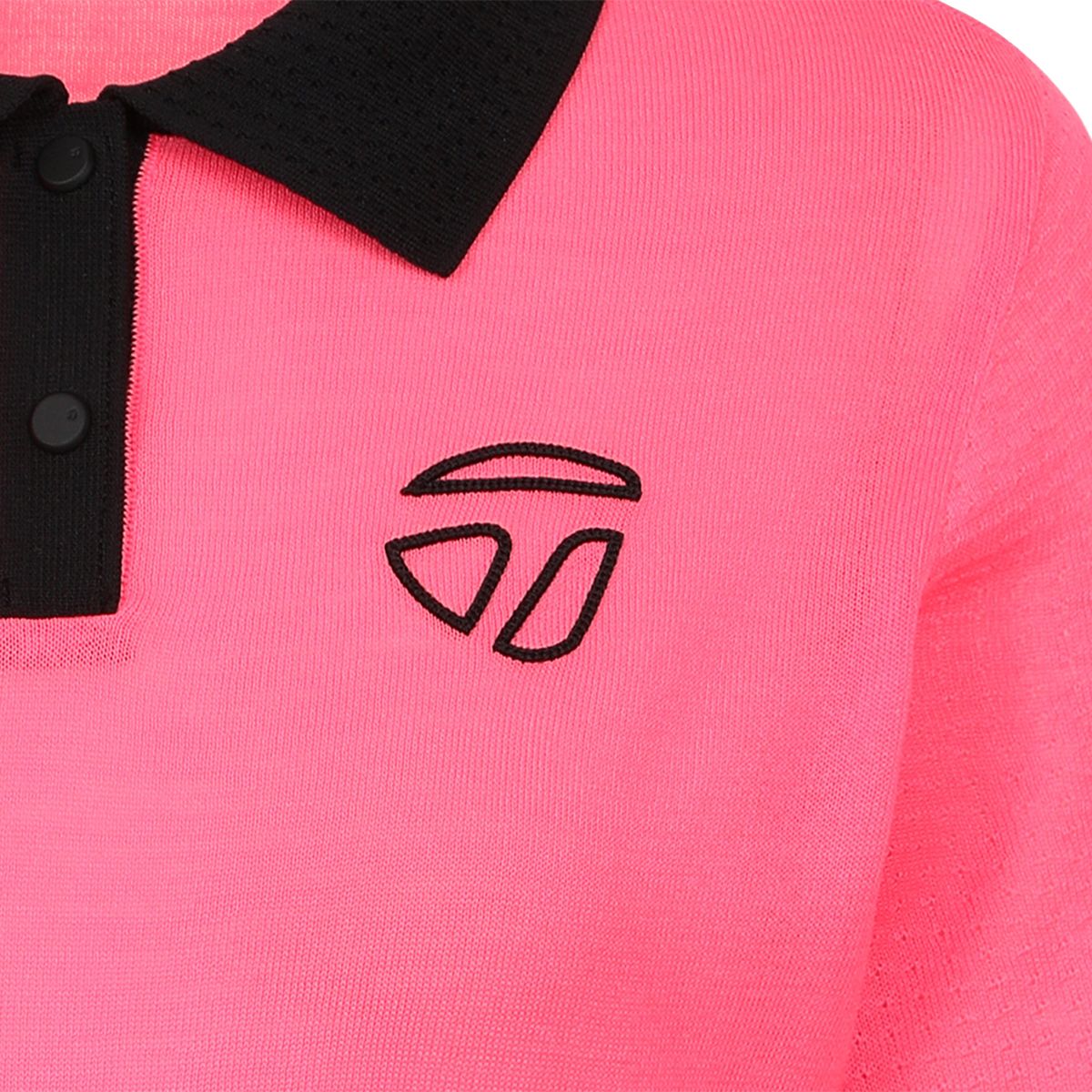 테일러메이드 어패럴(TAYLORMADE APPAREL) 여성 컬러 포인트 카라 반팔 니트 TSO-62HG22-410