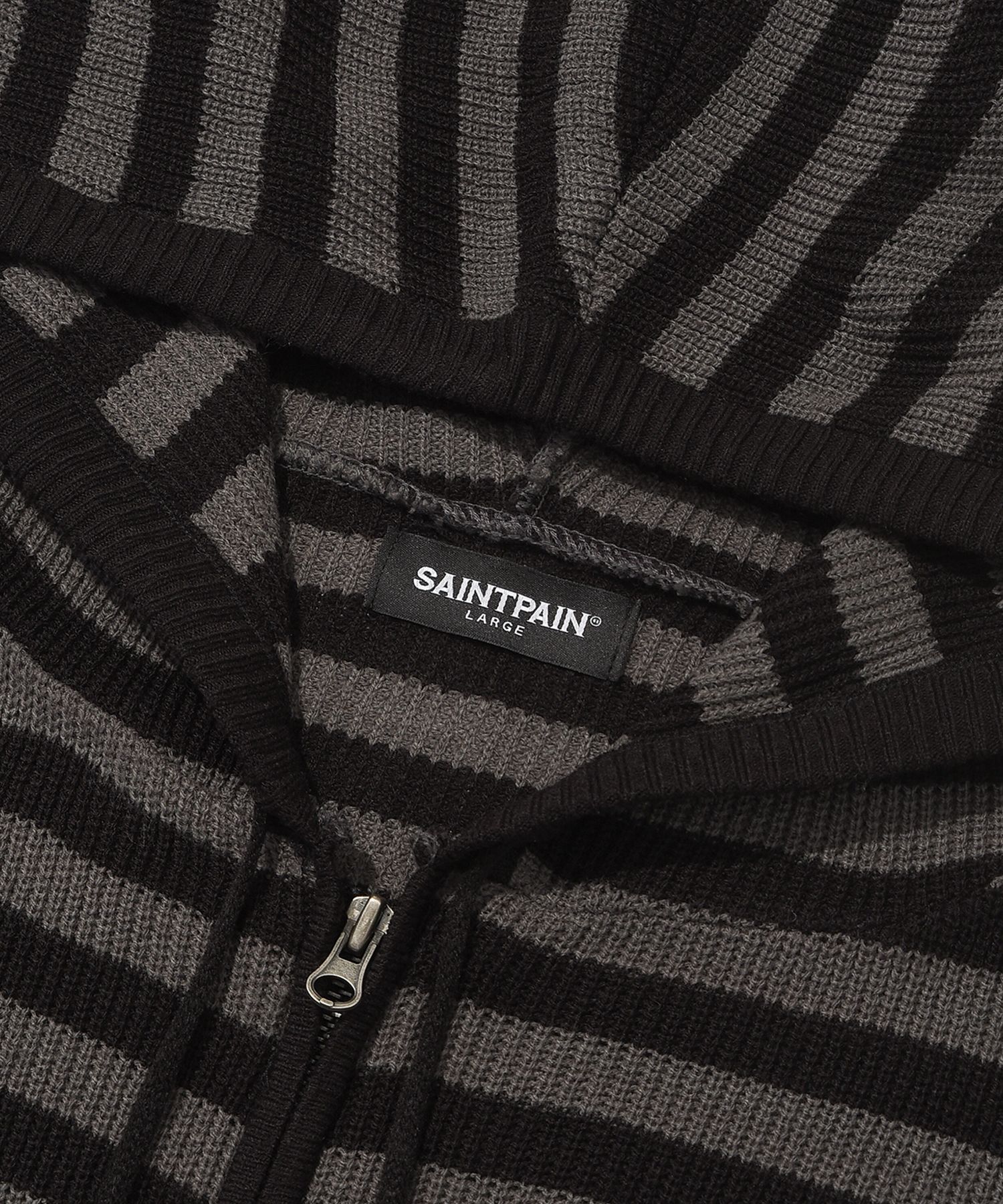 [SAINTPAIN]★25SS★STRIPE SUMMER KNIT ZIPUP MUSINSA | SAINTPAIN SP Stripe Summer Knit Zip-up Black