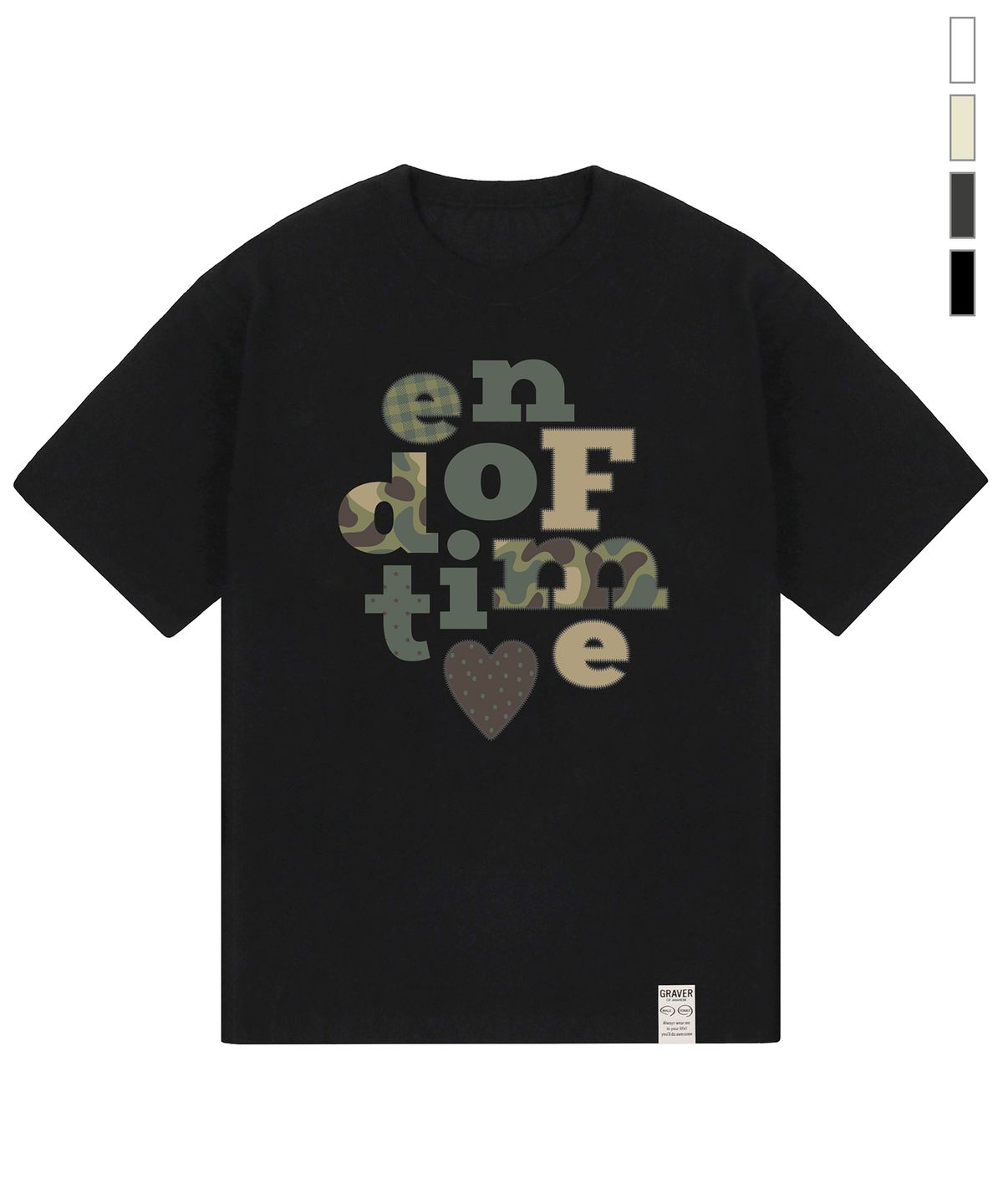 그레이버(GRAVER) [UNISEX]카모 END OF TIME 반팔티_4color