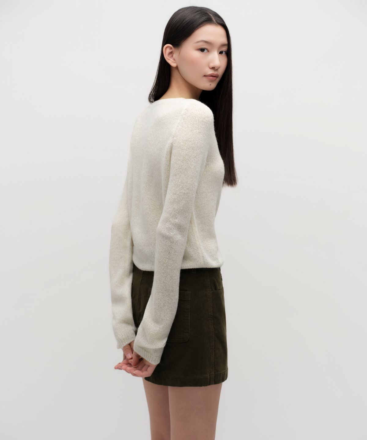 무신사 스탠다드 우먼(MUSINSA STANDARD WOMAN) 우먼즈 시어 텍스처드 라운드 넥 가디건 [크림]